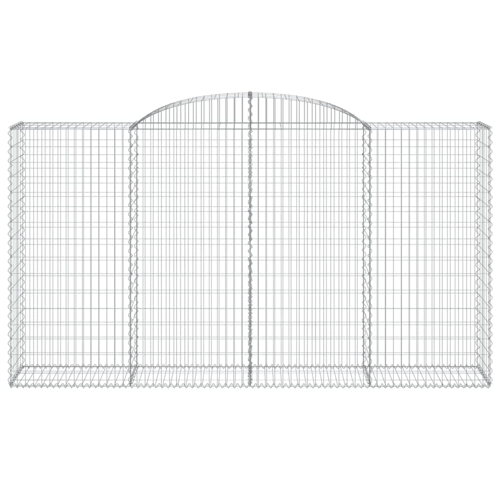 Gabionen mit Hochbogen 11 Stk 300x50x160/180cm Verzinktes Eisen