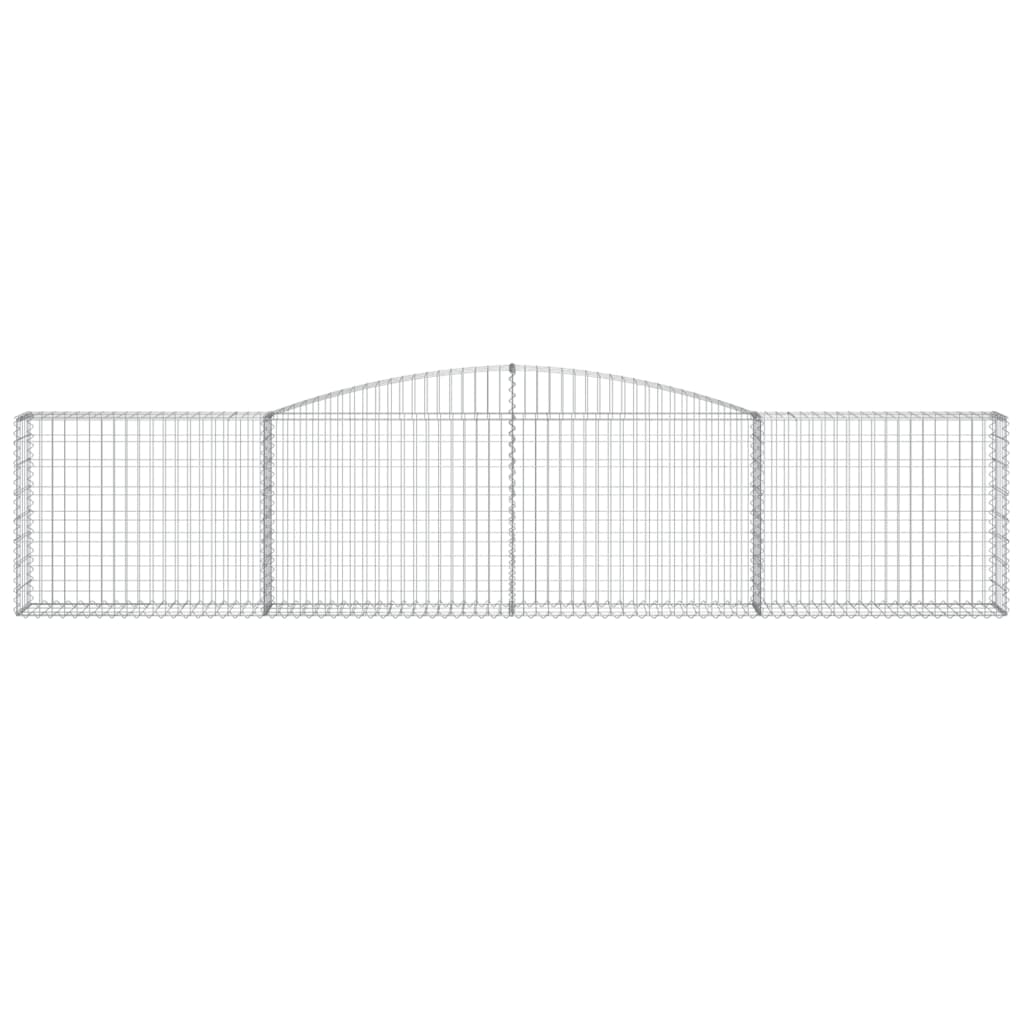 Gabionen mit Hochbogen 3 Stk. 400x30x80/100cm Verzinktes Eisen