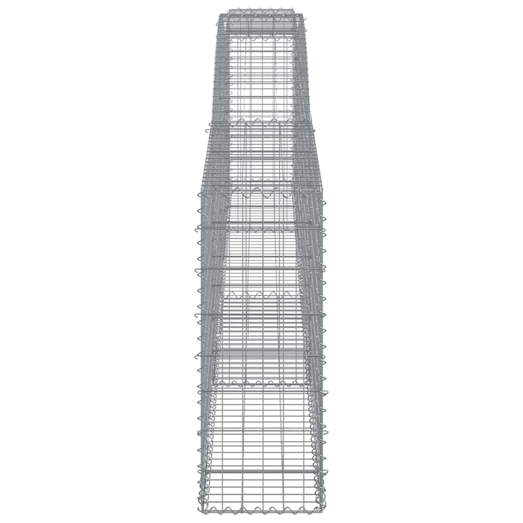 Gabionen mit Hochbogen 3 Stk. 400x30x80/100cm Verzinktes Eisen - Pazzar.ch