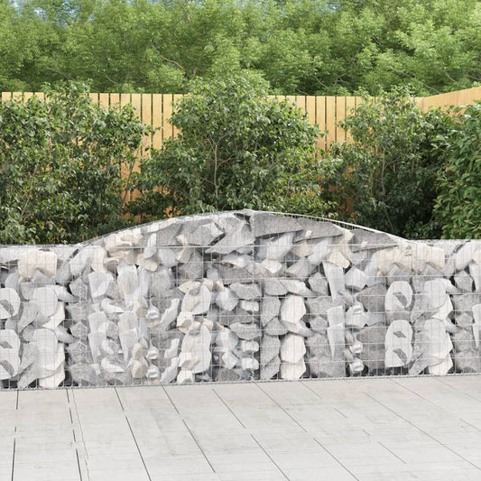 Gabionen mit Hochbogen 3 Stk. 400x30x80/100cm Verzinktes Eisen - Pazzar.ch