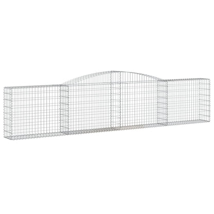 Gabionen mit Hochbogen 6 Stk. 400x30x80/100cm Verzinktes Eisen - Pazzar.ch