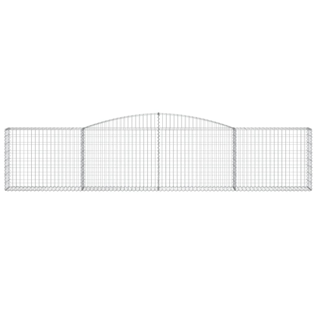 Gabionen mit Hochbogen 6 Stk. 400x30x80/100cm Verzinktes Eisen