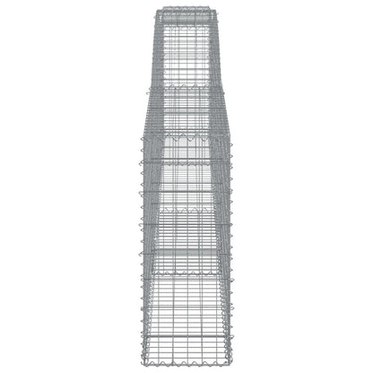 Gabionen mit Hochbogen 6 Stk. 400x30x80/100cm Verzinktes Eisen - Pazzar.ch