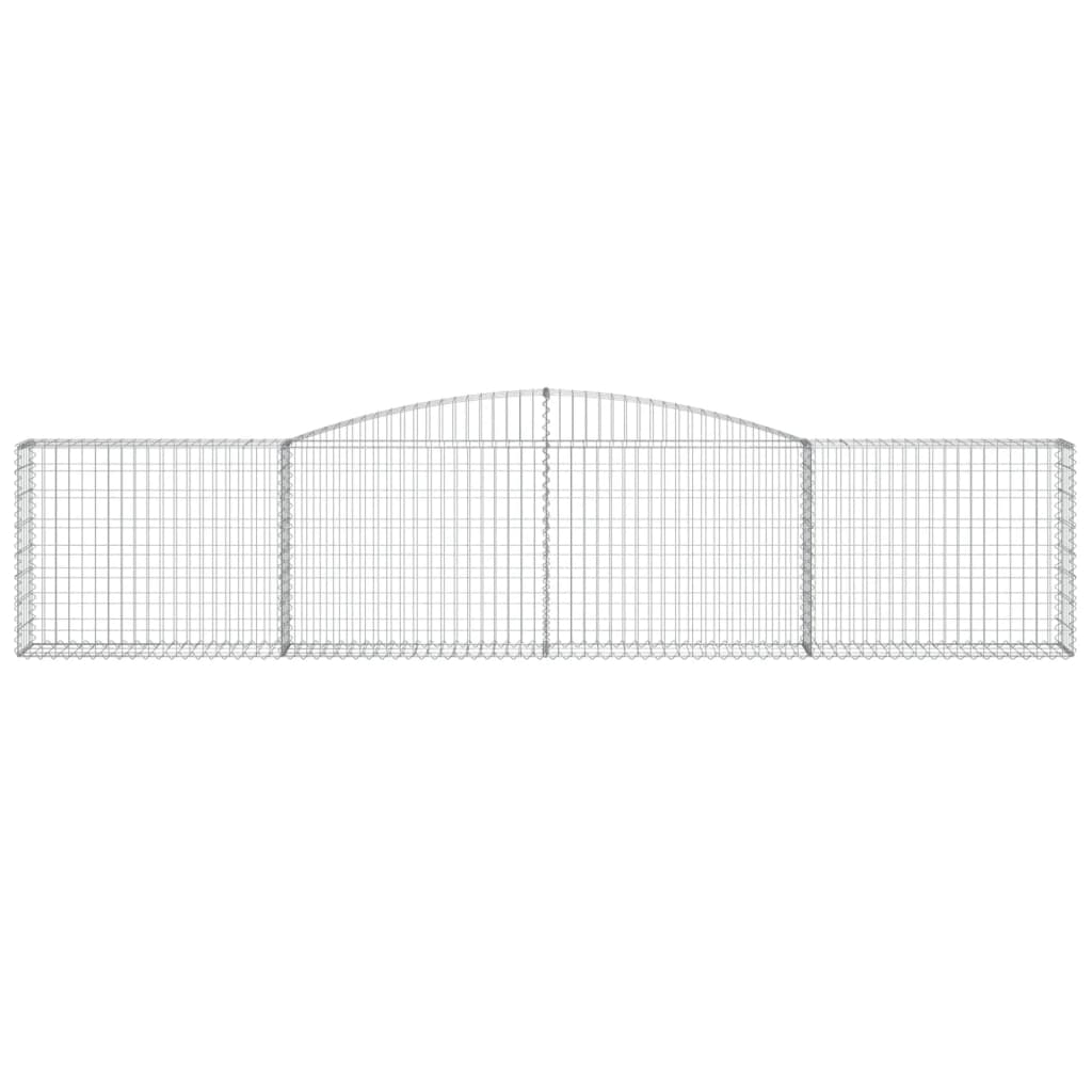 Gabionen mit Hochbogen 7 Stk. 400x30x80/100cm Verzinktes Eisen - Pazzar.ch