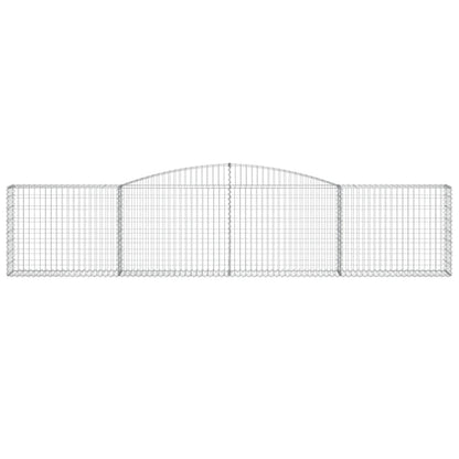 Gabionen mit Hochbogen 7 Stk. 400x30x80/100cm Verzinktes Eisen - Pazzar.ch