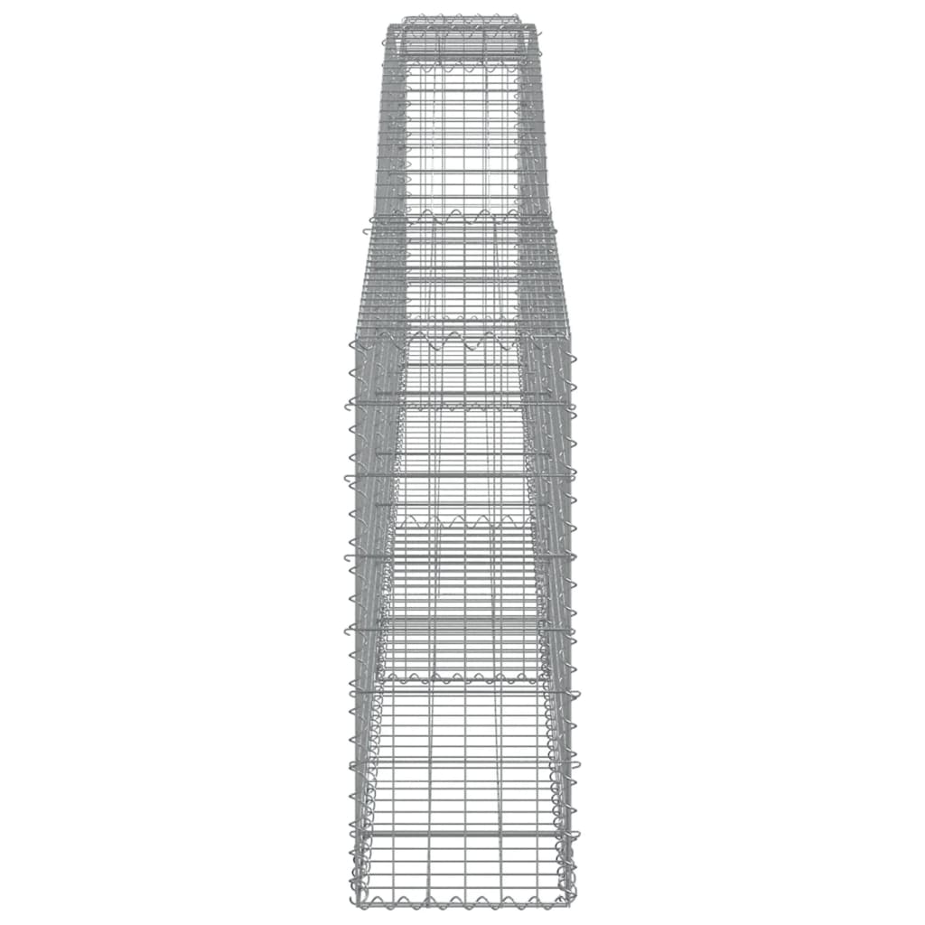 Gabionen mit Hochbogen 7 Stk. 400x30x80/100cm Verzinktes Eisen - Pazzar.ch