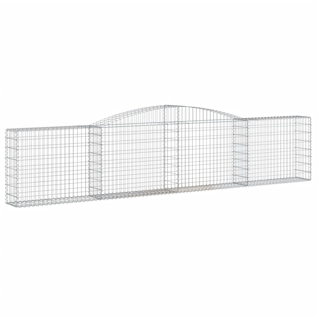 Gabionen mit Hochbogen 8 Stk. 400x30x80/100cm Verzinktes Eisen - Pazzar.ch