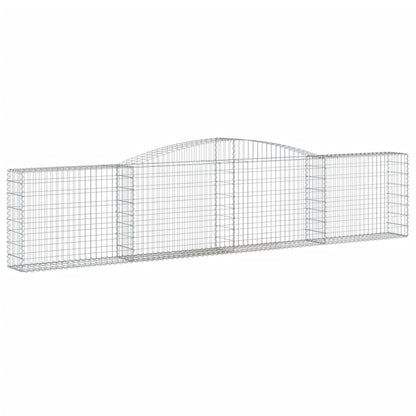 Gabionen mit Hochbogen 8 Stk. 400x30x80/100cm Verzinktes Eisen - Pazzar.ch