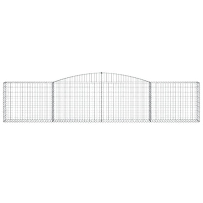 Gabionen mit Hochbogen 8 Stk. 400x30x80/100cm Verzinktes Eisen - Pazzar.ch