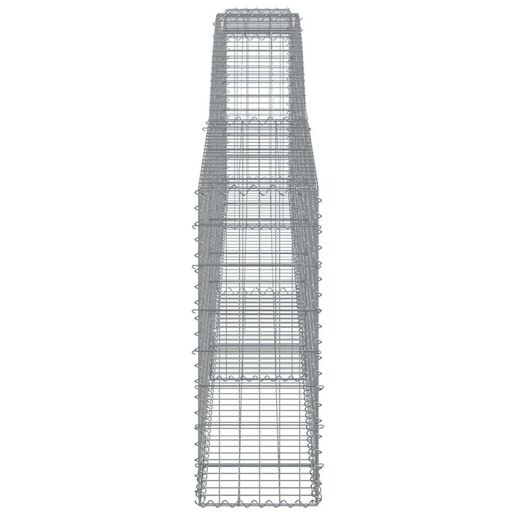 Gabionen mit Hochbogen 8 Stk. 400x30x80/100cm Verzinktes Eisen - Pazzar.ch