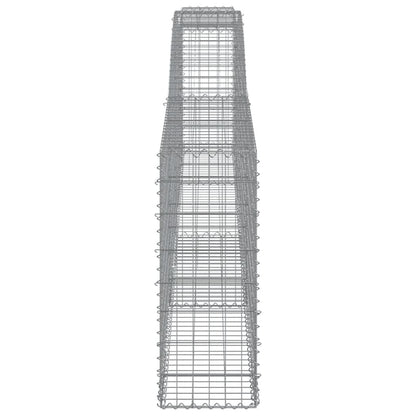 Gabionen mit Hochbogen 8 Stk. 400x30x80/100cm Verzinktes Eisen - Pazzar.ch