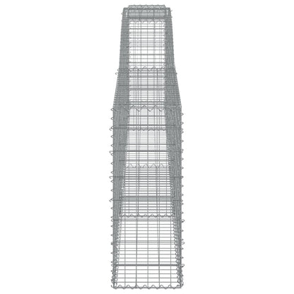 Gabionen mit Hochbogen 9 Stk. 400x30x80/100cm Verzinktes Eisen - Pazzar.ch
