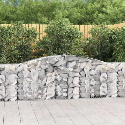 Gabionen mit Hochbogen 9 Stk. 400x30x80/100cm Verzinktes Eisen - Pazzar.ch