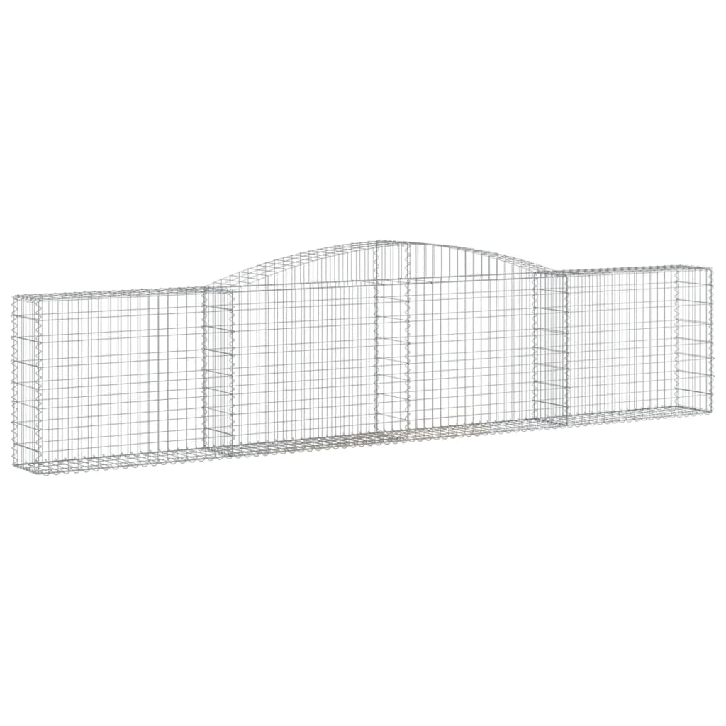 Gabionen mit Hochbogen 10 Stk. 400x30x80/100cm Verzinktes Eisen