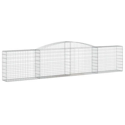 Gabionen mit Hochbogen 15 Stk. 400x30x80/100cm Verzinktes Eisen - Pazzar.ch