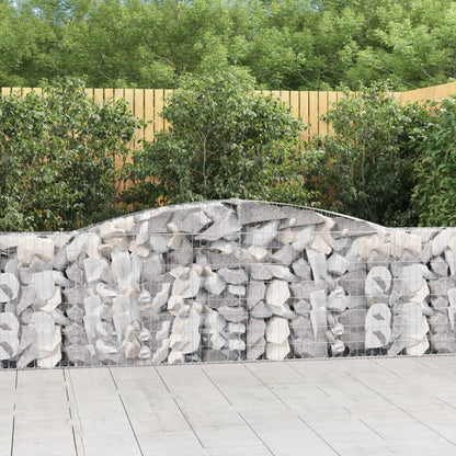 Gabionen mit Hochbogen 15 Stk. 400x30x80/100cm Verzinktes Eisen - Pazzar.ch