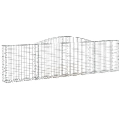Gabionen mit Hochbogen 3 Stk. 400x30x100/120cm Verzinktes Eisen - Pazzar.ch