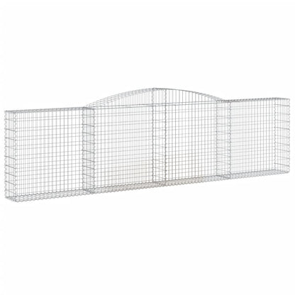 Gabionen mit Hochbogen 5 Stk. 400x30x100/120cm Verzinktes Eisen - Pazzar.ch
