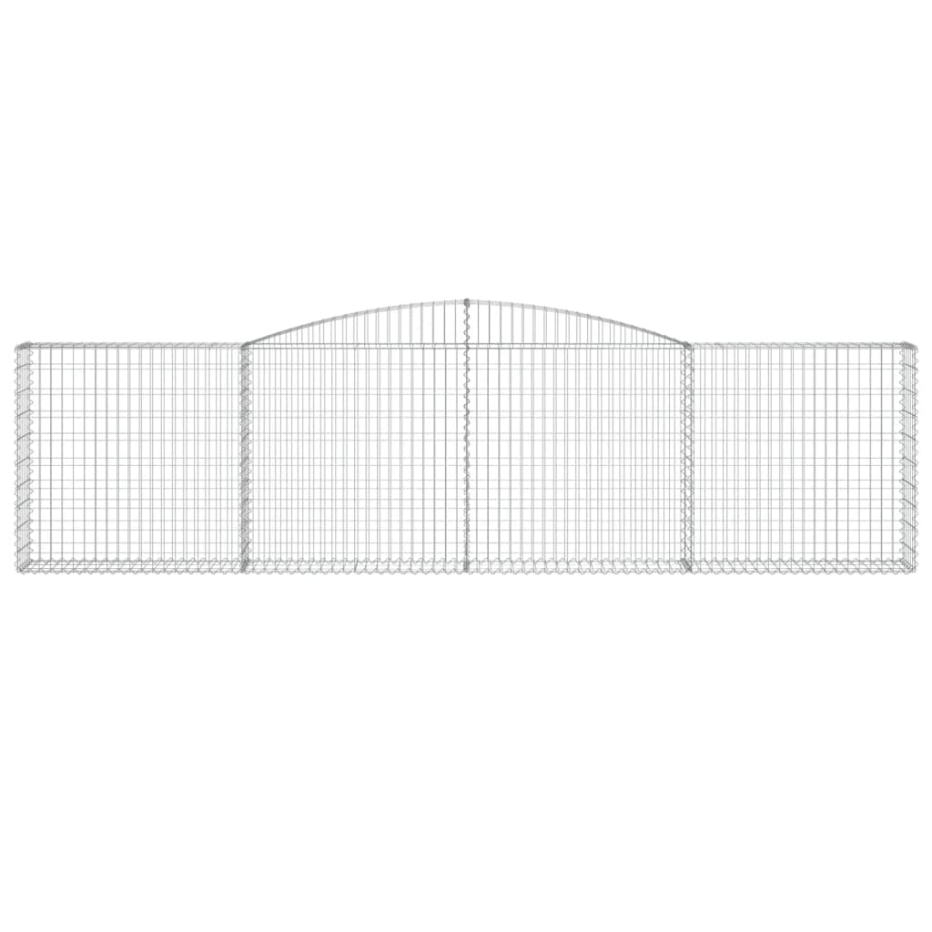 Gabionen mit Hochbogen 7 Stk. 400x30x100/120cm Verzinktes Eisen