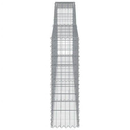 Gabionen mit Hochbogen 7 Stk. 400x30x100/120cm Verzinktes Eisen - Pazzar.ch