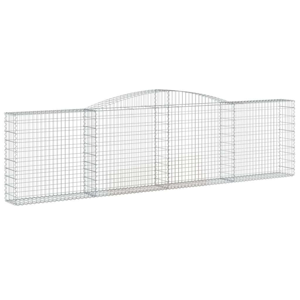 Gabionen mit Hochbogen 8 Stk. 400x30x100/120cm Verzinktes Eisen