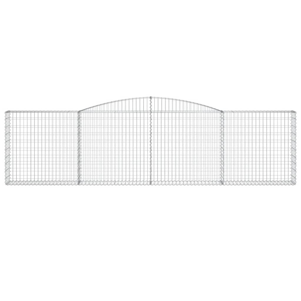 Gabionen mit Hochbogen 8 Stk. 400x30x100/120cm Verzinktes Eisen - Pazzar.ch