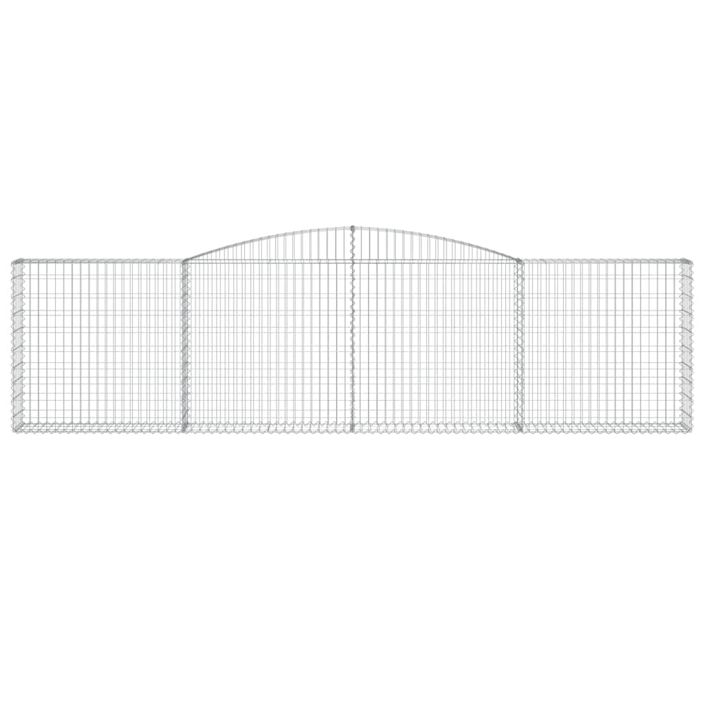 Gabionen mit Hochbogen 10Stk. 400x30x100/120cm Verzinktes Eisen - Pazzar.ch