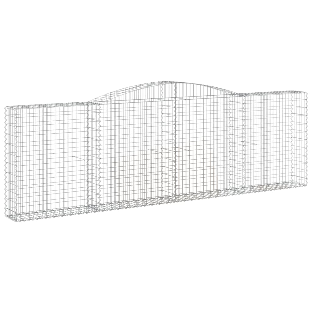 Gabionen mit Hochbogen 2 Stk. 400x30x120/140cm Verzinktes Eisen - Pazzar.ch