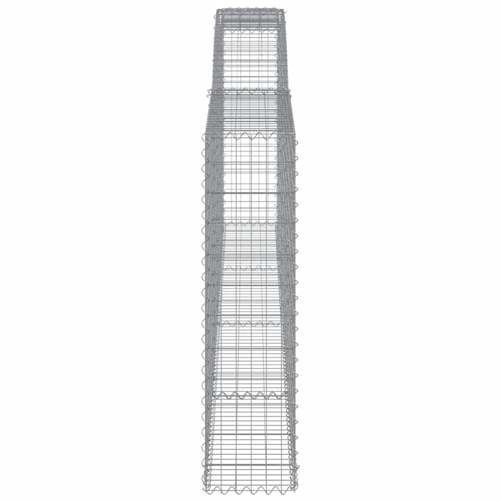 Gabionen mit Hochbogen 4 Stk. 400x30x120/140cm Verzinktes Eisen