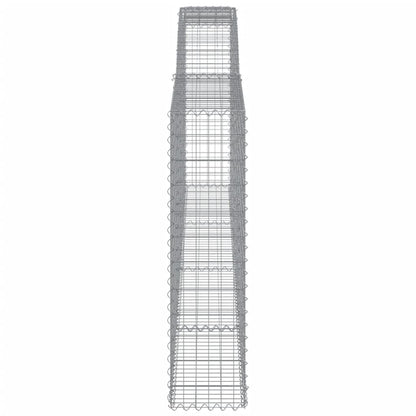 Gabionen mit Hochbogen 4 Stk. 400x30x120/140cm Verzinktes Eisen - Pazzar.ch