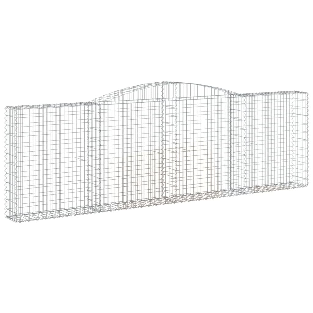 Gabionen mit Hochbogen 5 Stk. 400x30x120/140cm Verzinktes Eisen - Pazzar.ch