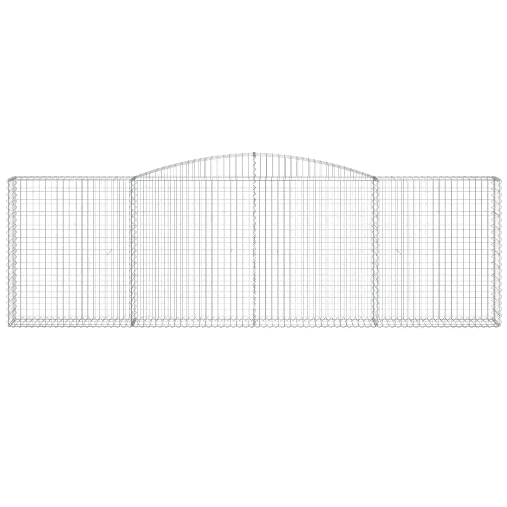 Gabionen mit Hochbogen 5 Stk. 400x30x120/140cm Verzinktes Eisen