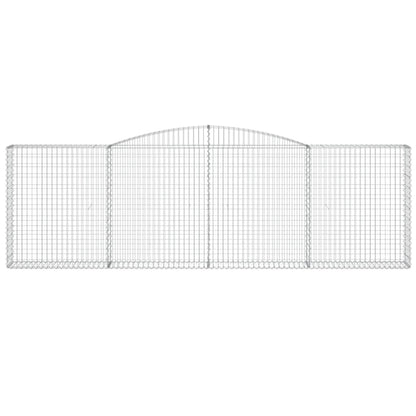 Gabionen mit Hochbogen 5 Stk. 400x30x120/140cm Verzinktes Eisen - Pazzar.ch