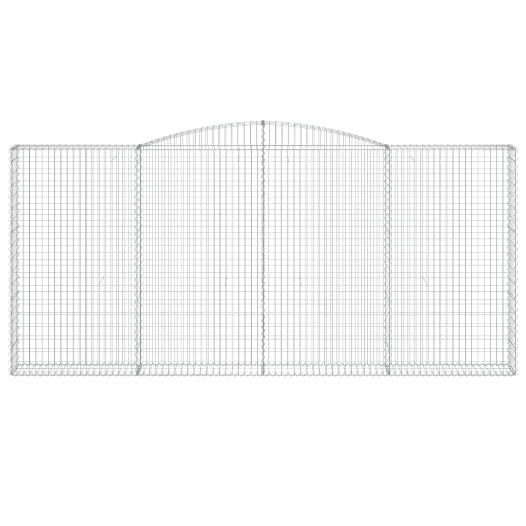 Gabionen mit Hochbogen 2 Stk. 400x30x180/200cm Verzinktes Eisen