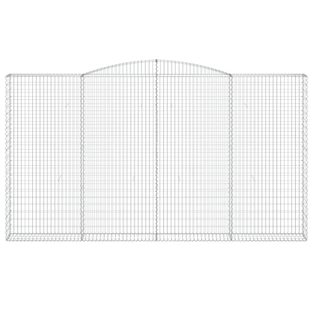 Gabionen mit Hochbogen 2 Stk. 400x30x220/240cm Verzinktes Eisen - Pazzar.ch