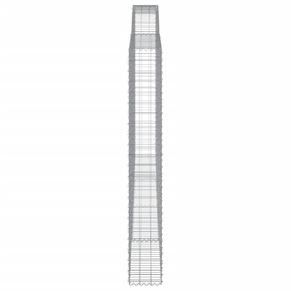 Gabionen mit Hochbogen 2 Stk. 400x30x220/240cm Verzinktes Eisen - Pazzar.ch