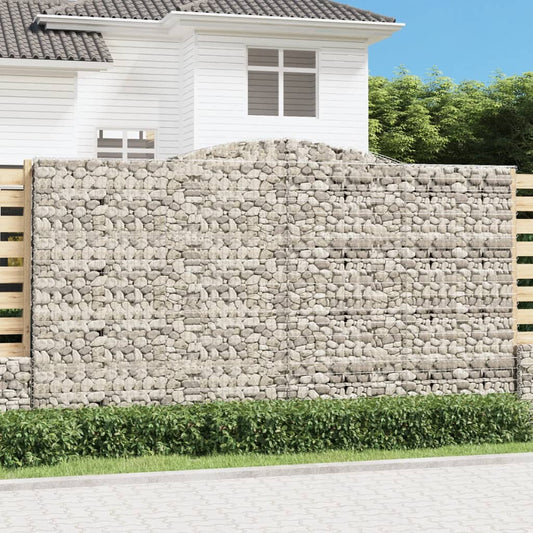 Gabionen mit Hochbogen 2 Stk. 400x30x220/240cm Verzinktes Eisen - Pazzar.ch