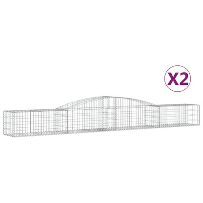 Gabionen mit Hochbogen 2 Stk. 400x50x40/60cm Verzinktes Eisen - Pazzar.ch