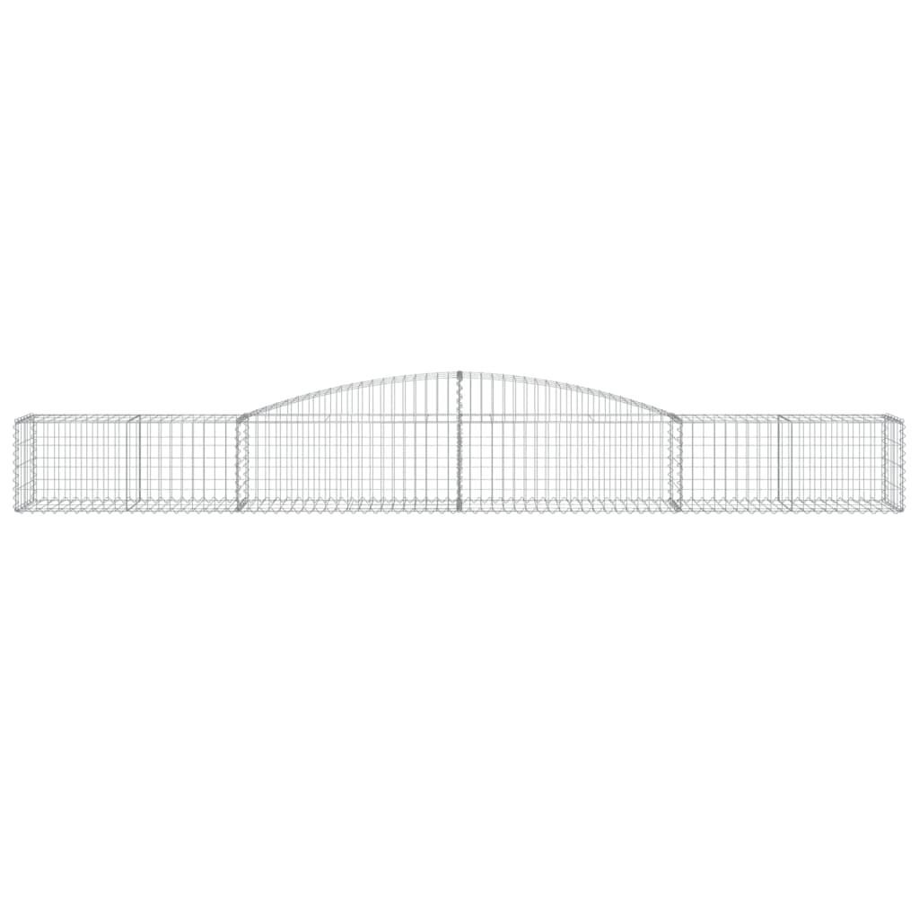 Gabionen mit Hochbogen 2 Stk. 400x50x40/60cm Verzinktes Eisen