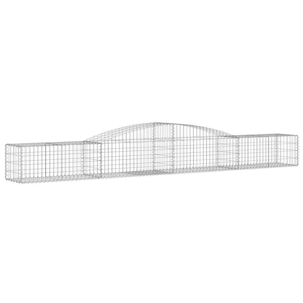 Gabionen mit Hochbogen 6 Stk. 400x50x40/60cm Verzinktes Eisen - Pazzar.ch