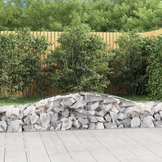 Gabionen mit Hochbogen 6 Stk. 400x50x40/60cm Verzinktes Eisen - Pazzar.ch