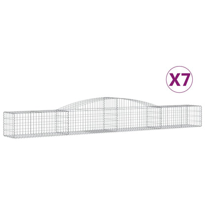 Gabionen mit Hochbogen 7 Stk. 400x50x40/60cm Verzinktes Eisen - Pazzar.ch