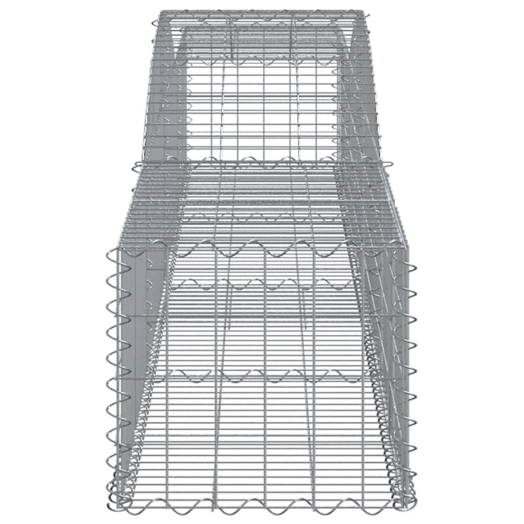 Gabionen mit Hochbogen 7 Stk. 400x50x40/60cm Verzinktes Eisen - Pazzar.ch