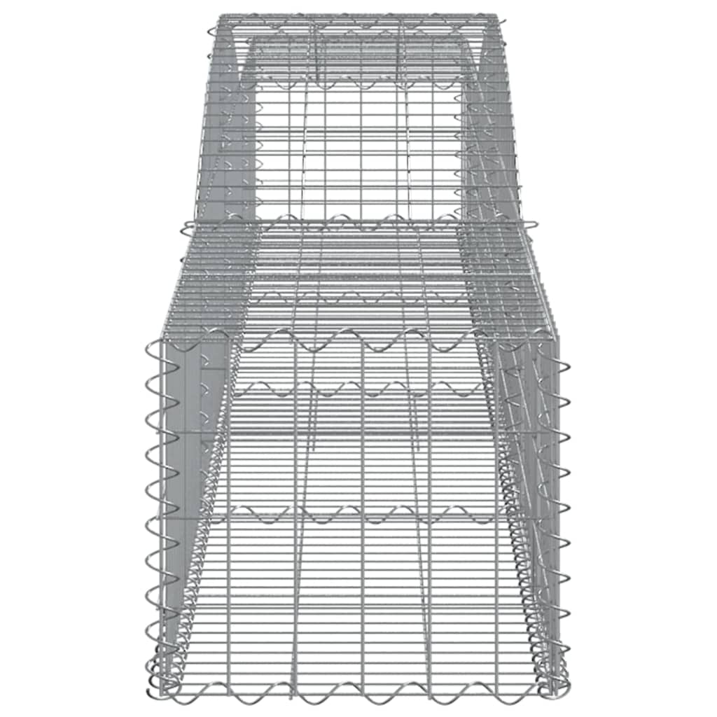 Gabionen mit Hochbogen 8 Stk. 400x50x40/60cm Verzinktes Eisen