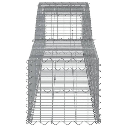 Gabionen mit Hochbogen 8 Stk. 400x50x40/60cm Verzinktes Eisen - Pazzar.ch