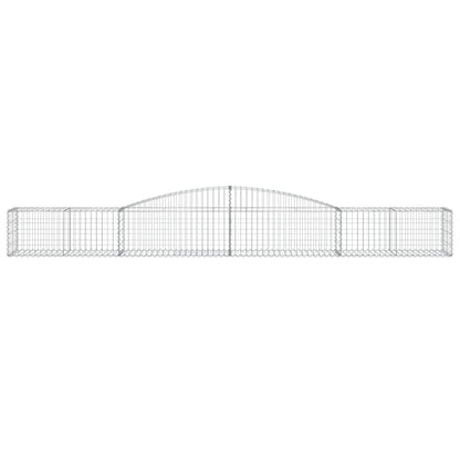 Gabionen mit Hochbogen 9 Stk. 400x50x40/60cm Verzinktes Eisen - Pazzar.ch