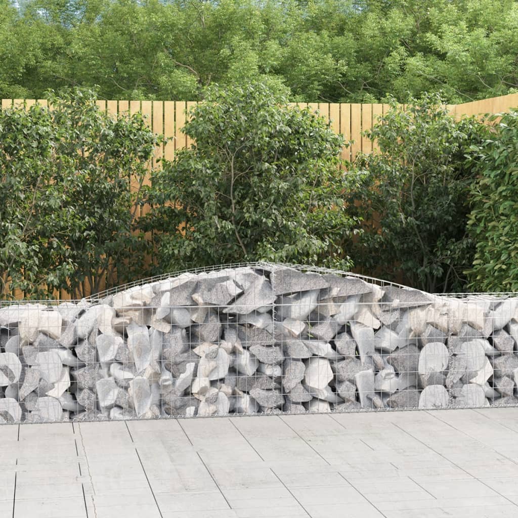 Gabionen mit Hochbogen 3 Stk. 400x50x60/80cm Verzinktes Eisen - Pazzar.ch
