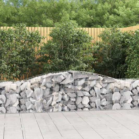 Gabionen mit Hochbogen 3 Stk. 400x50x60/80cm Verzinktes Eisen - Pazzar.ch