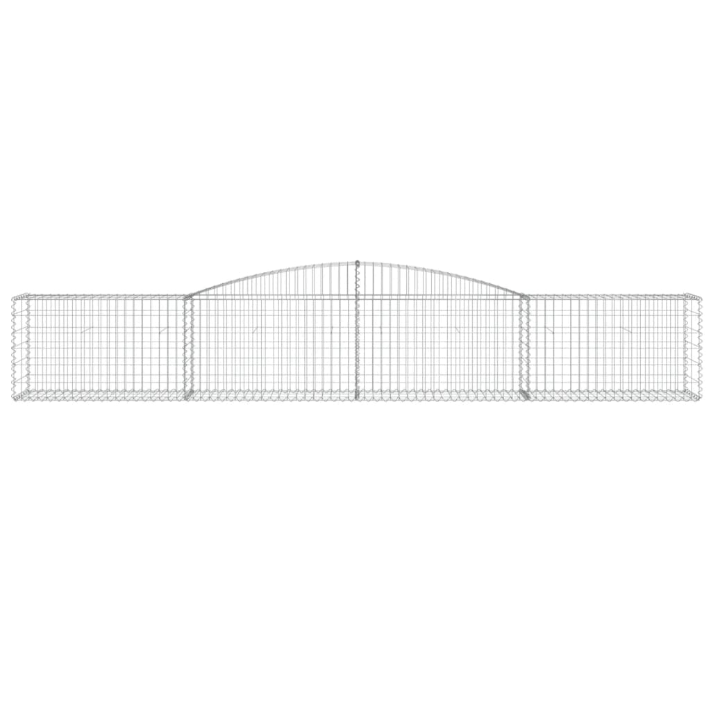 Gabionen mit Hochbogen 7 Stk. 400x50x60/80cm Verzinktes Eisen - Pazzar.ch