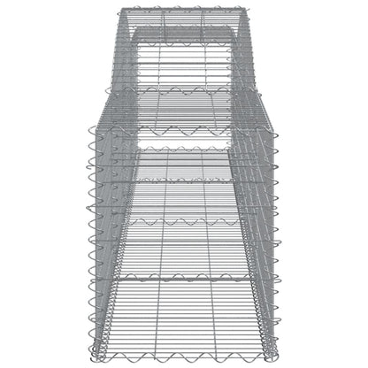 Gabionen mit Hochbogen 7 Stk. 400x50x60/80cm Verzinktes Eisen - Pazzar.ch